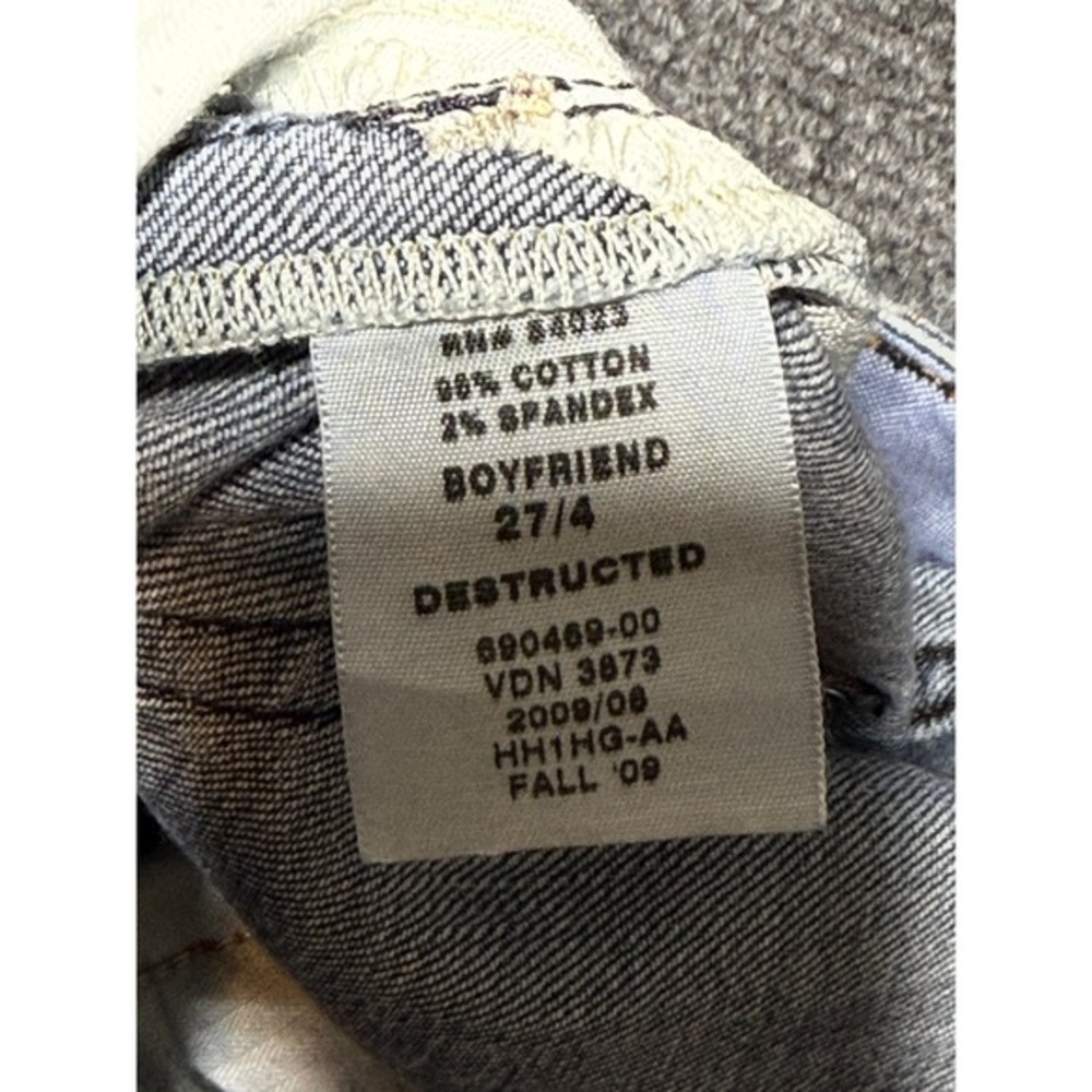 Gap Boyfriend Jeans Women 27/4 Blue Excellent Destructed Low Rise Denim